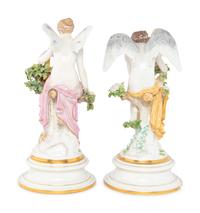 A Pair of Meissen Porcelain Figures of Cupid and Psyche