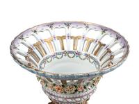 A Pair of German Polychrome Porcelain Centerpiece Baskets