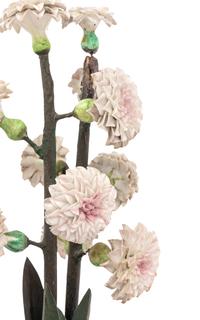 A Pair of Vincennes Gilt-Metal Mounted Porcelain Orange Tubs ( Caisses à Fleurs Carr é es, 2ème Grandeur ) Fitted with Porcelain Flowers on Papier- Mâché Stems