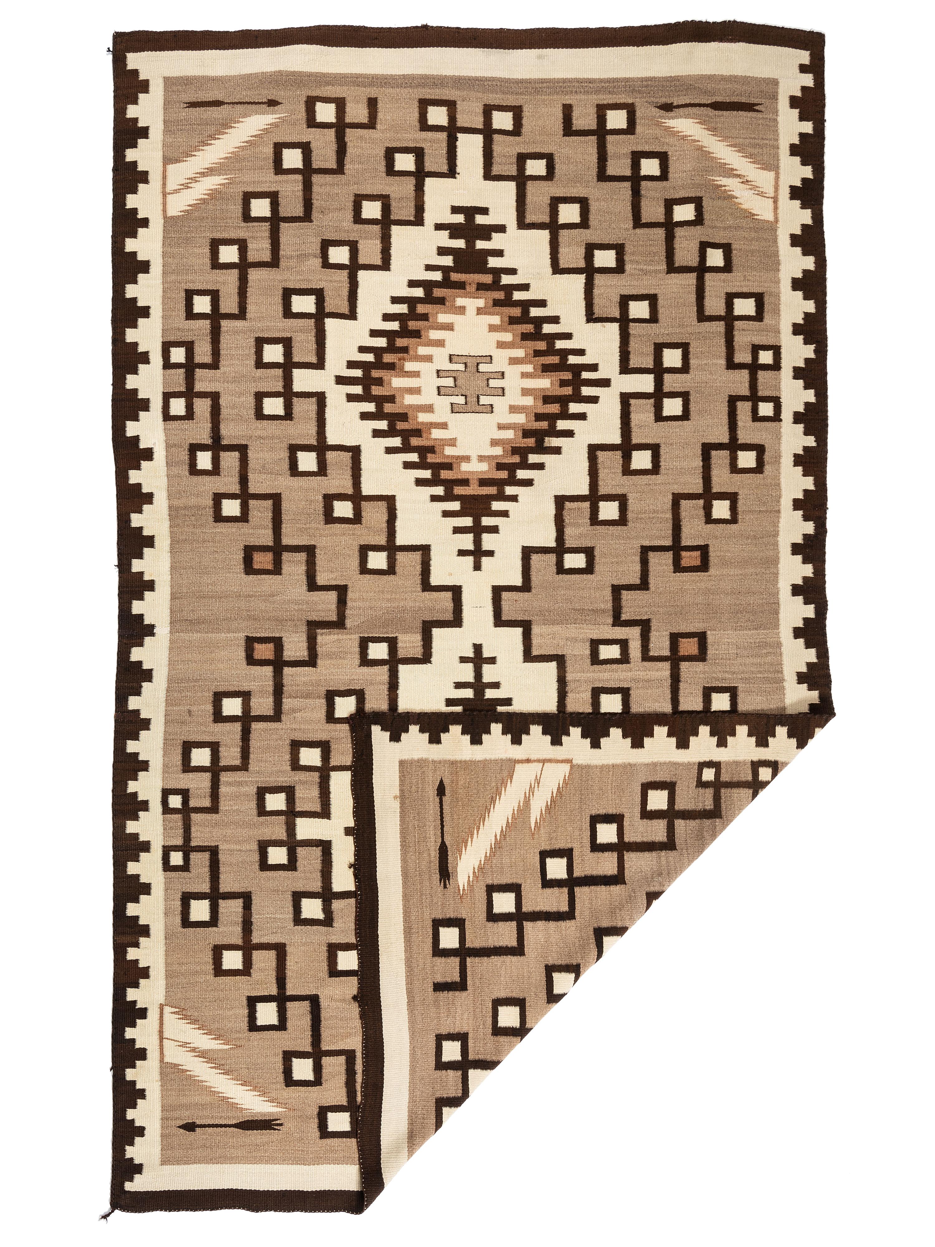 Navajo Two Grey Hills Pictorial Weaving / Rug