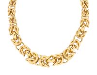 YELLOW GOLD GRADUATED LINK NECKLACE