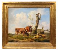 Artist Unknown, (19th Century), Cows and Sheep in a Pasture