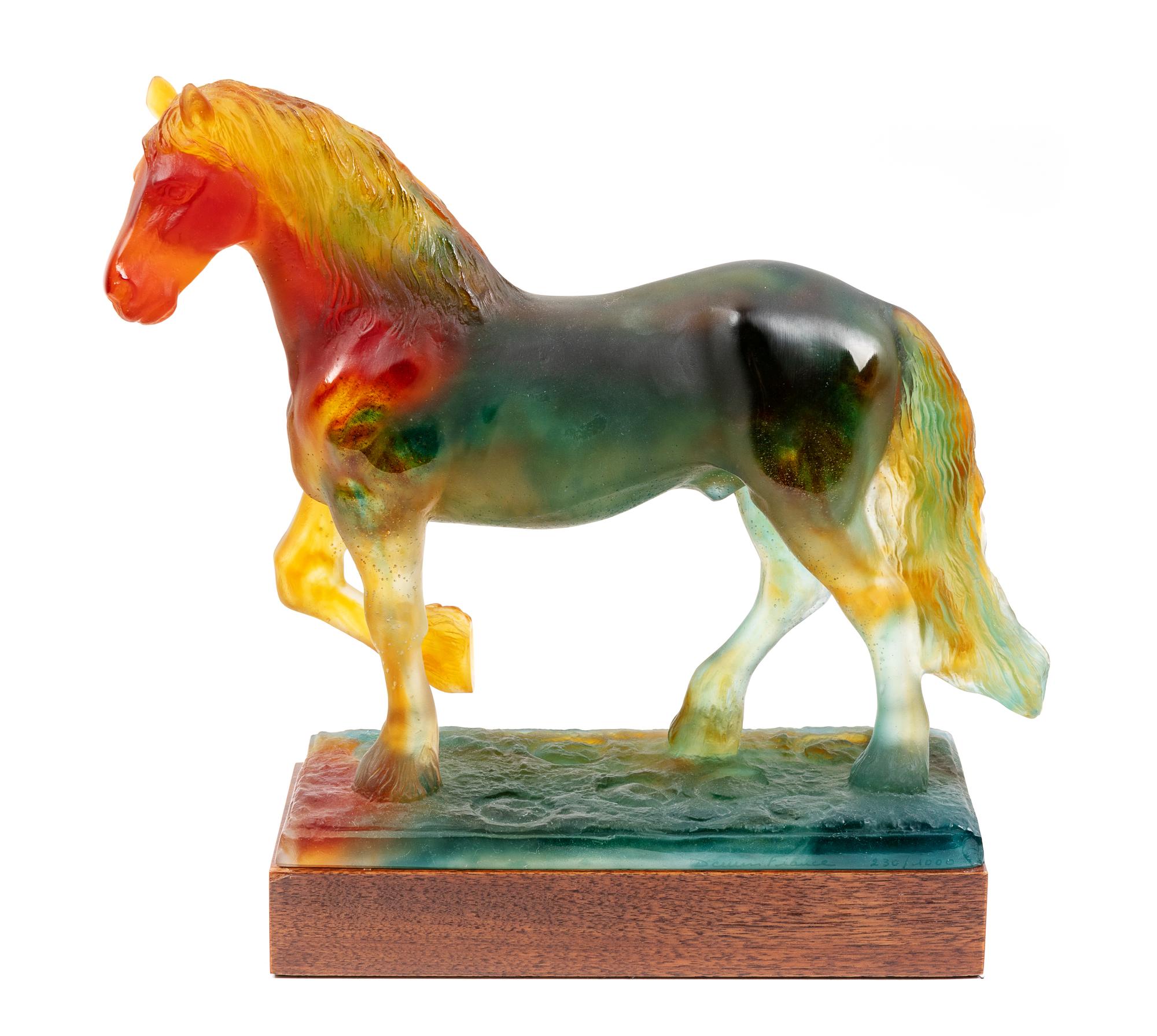 A Daum Horse Figure Length 16 inches.