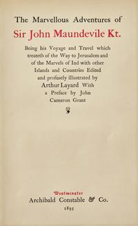 [Children's & Illustrated] [Layard, Arthur] The Marvellous Adventures of Sir John Maundevile KT...