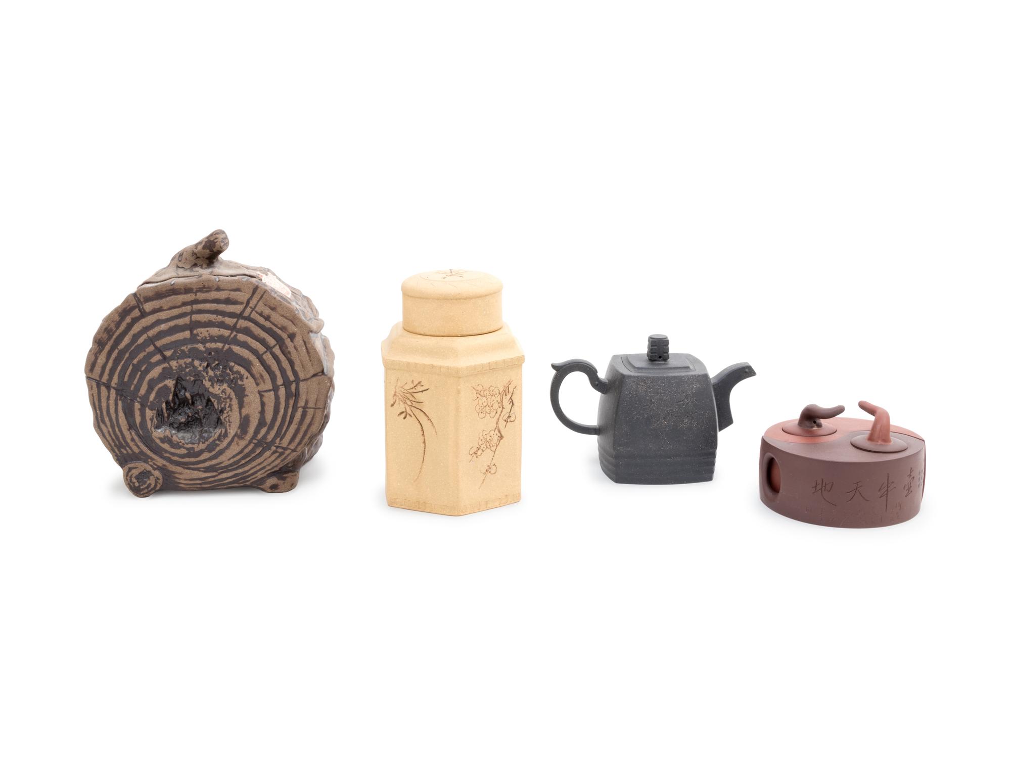 Four Chinese Yixing Pottery Teapots