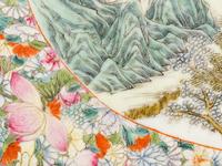 A Chinese Famille Rose Porcelain Wall Panel
