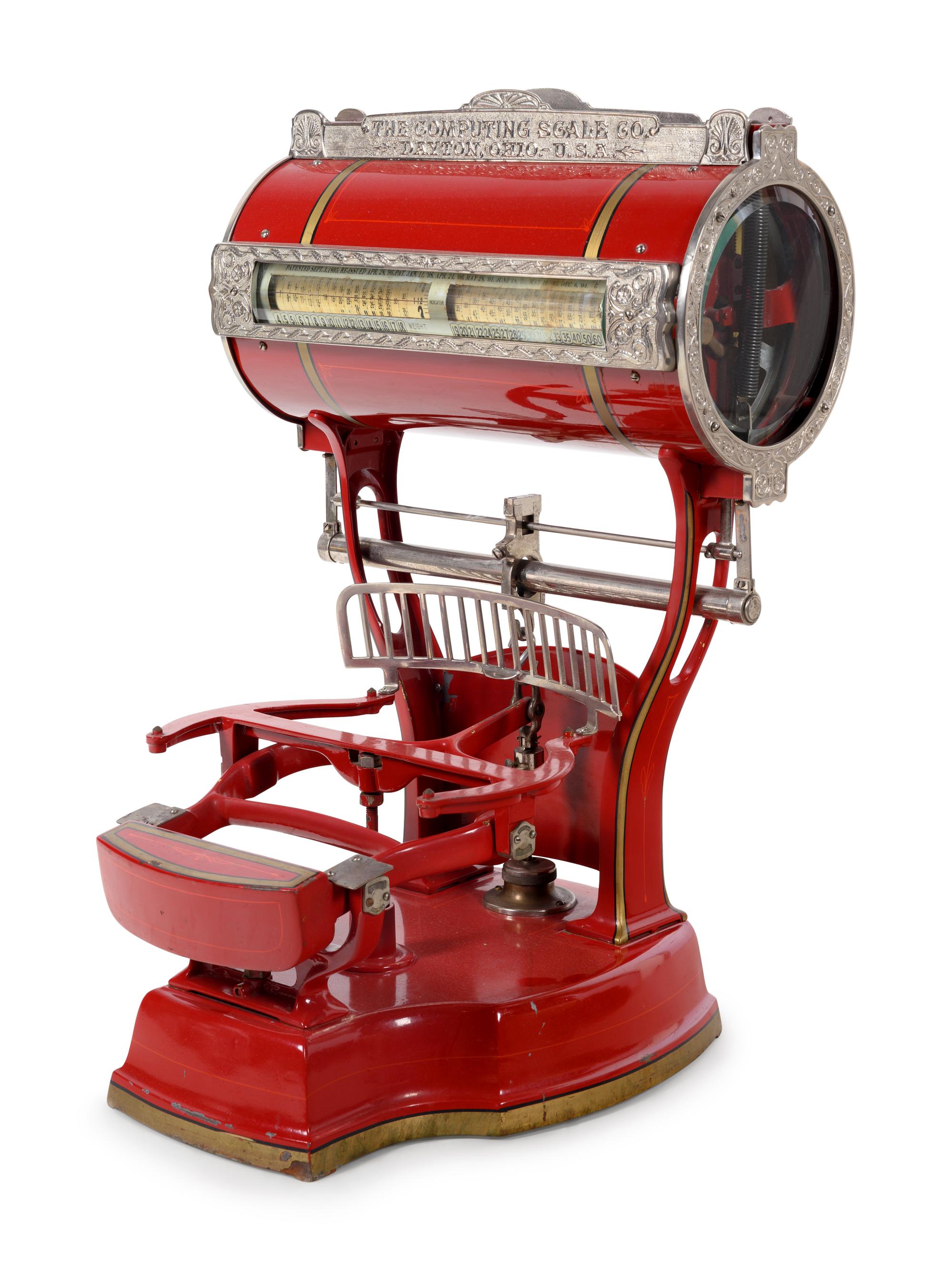 A Red Vintage Computing Scale