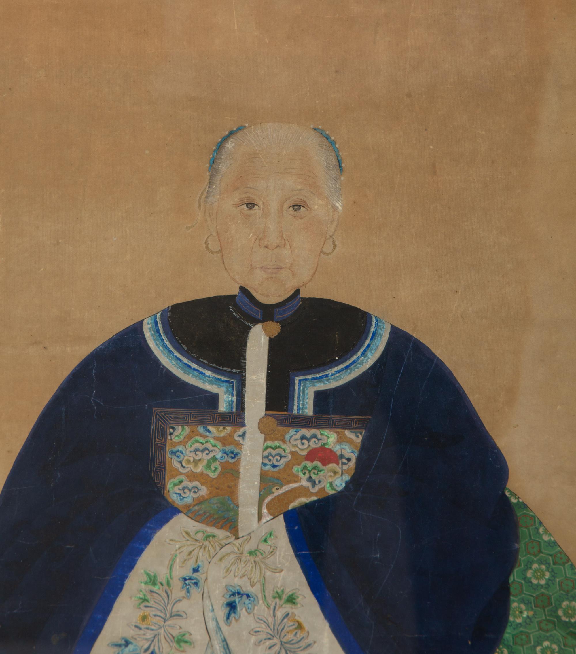 A Pair of Chinese Ancestral Portraits on Paper