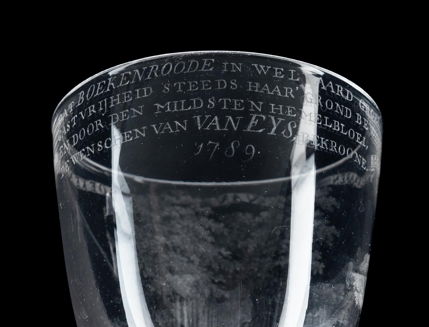 A David Wolff-Attributed Stipple Engraved Wine Glass