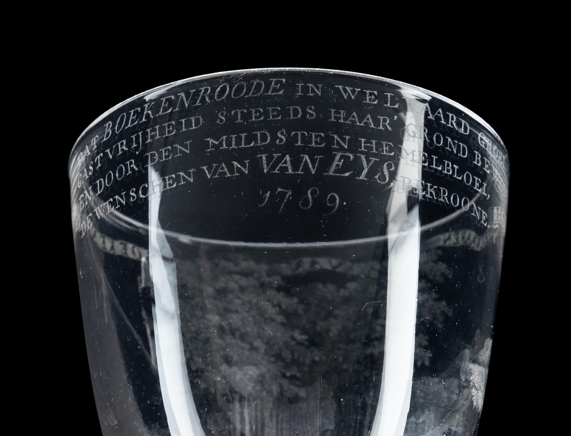 A David Wolff-Attributed Stipple Engraved Wine Glass