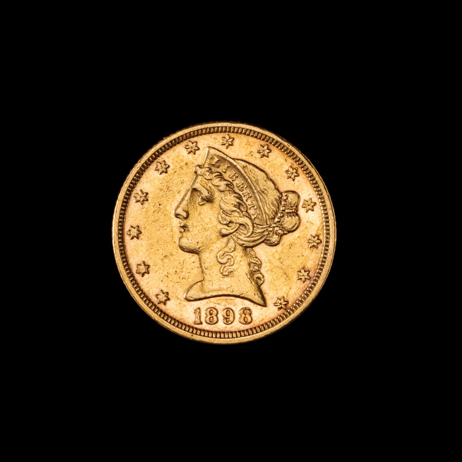 A United States 1898 Liberty Head $5 Gold Coin