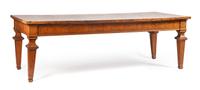 An Italian Neoclassical Burlwood Dining Table Height 31 1/2 x length 99 x depth 39 1/2 inches. — LATE 19TH/EARLY 20TH CENTURY