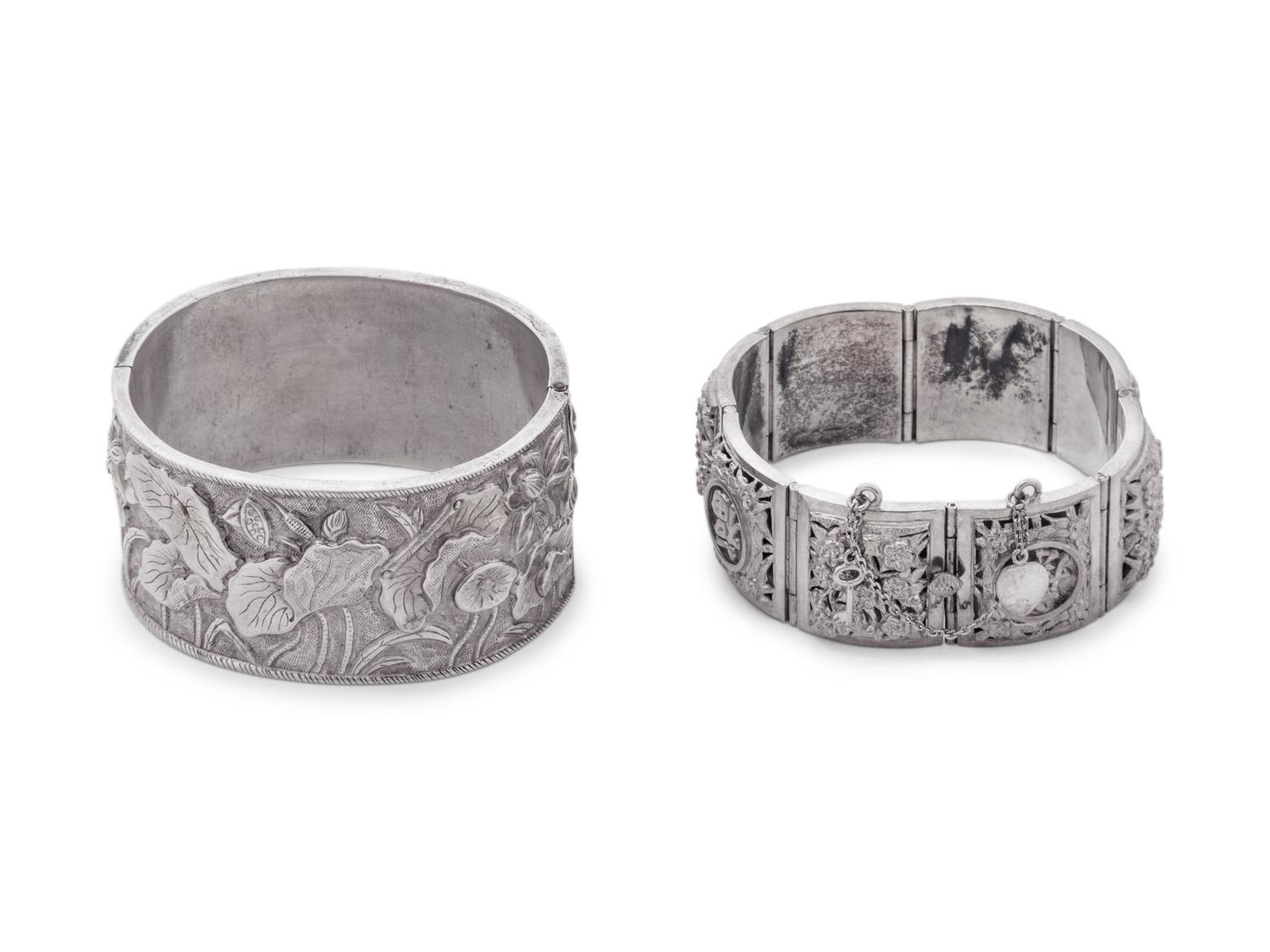 Two Chinese Silver Bracelets