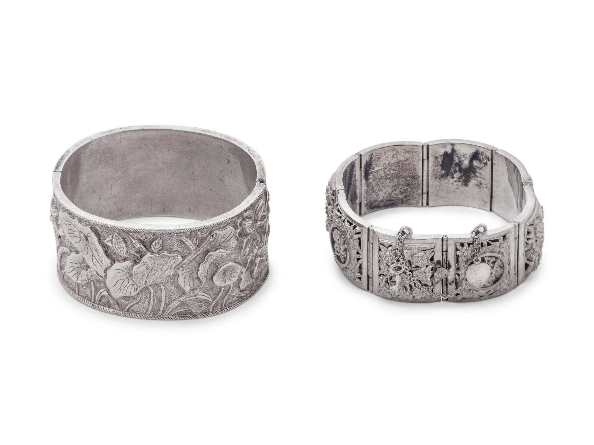 Two Chinese Silver Bracelets