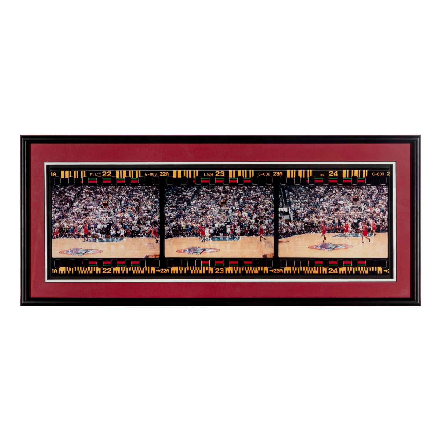 A Michael Jordan 1998 NBA Finals "The Shot" Photo Display