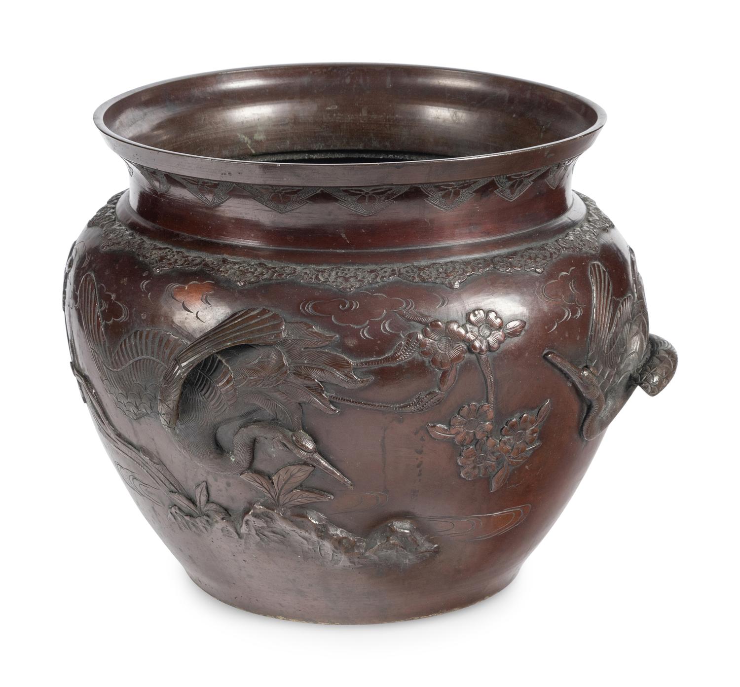 A Japanese Bronze Jardinière