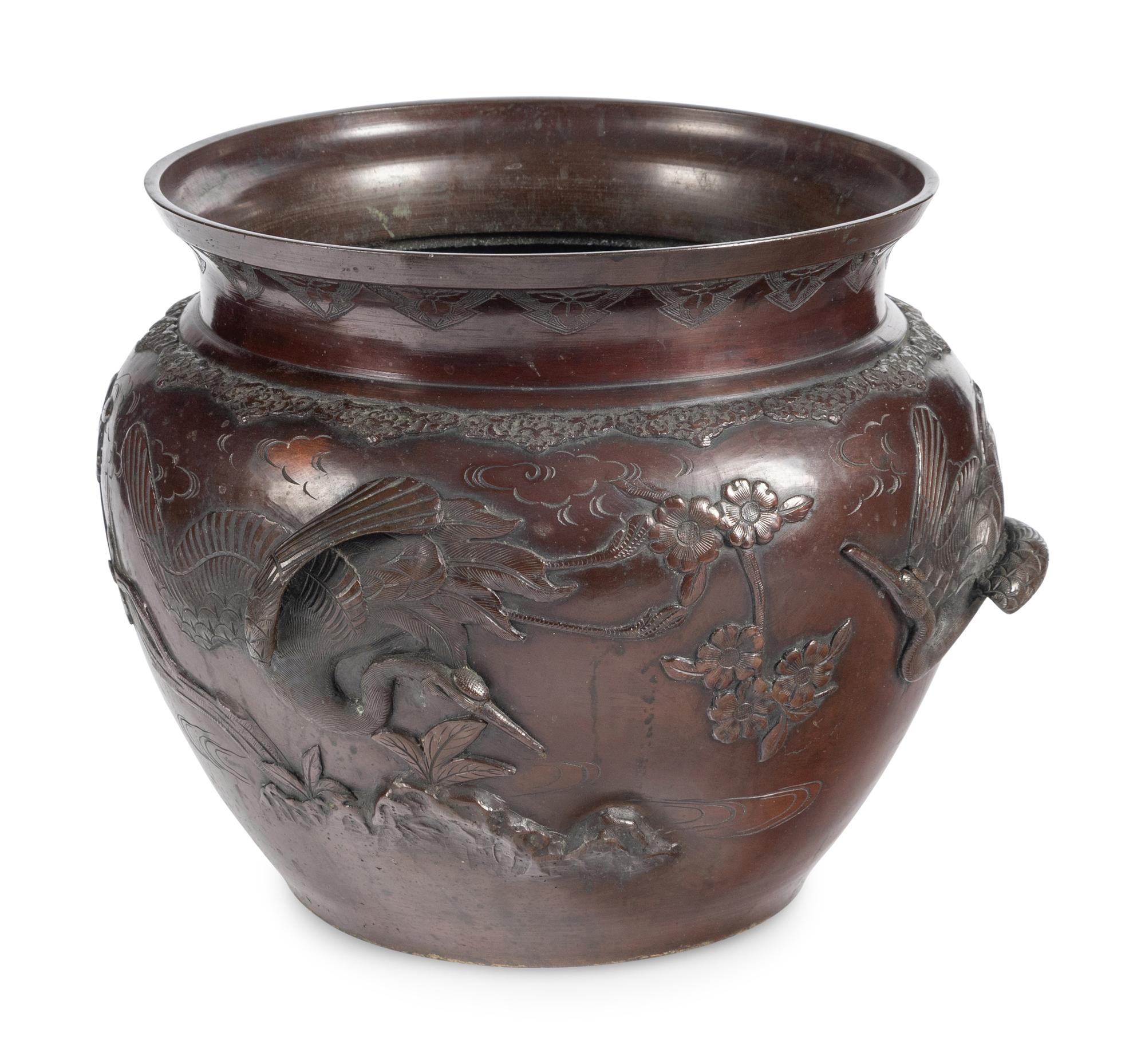 A Japanese Bronze Jardinière