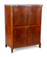 A French Empire Style Marble Top Marquetry Cabinet — 19TH/20TH CENTURY