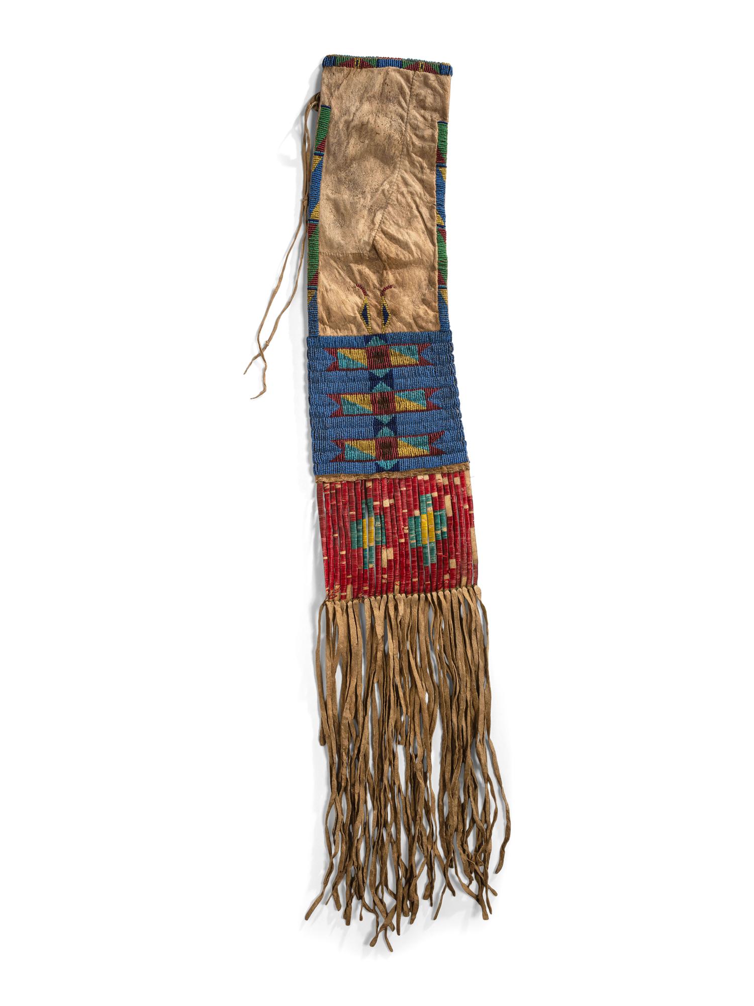 Sioux Beaded Hide Tobacco Bag