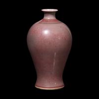 A Chinese Copper-Red Glazed Meiping Vase, Qing Dynasty 清 紅釉梅瓶