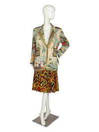 Hermès Silk Blazer & Skirt, 1980s