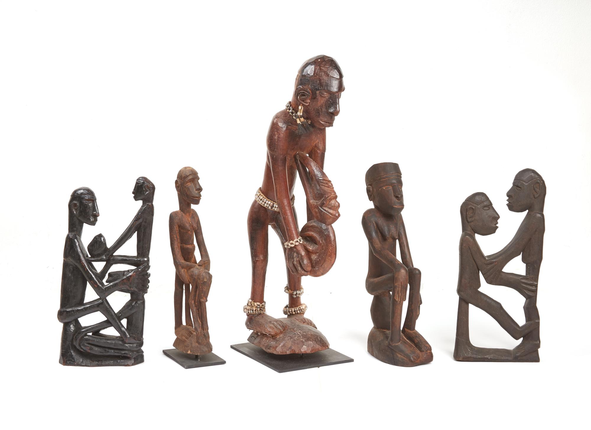 Five Asmat Wood Figures