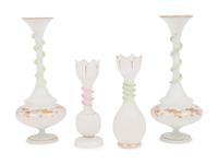 Two Pairs of Opaline Glass Vases