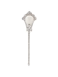 CULTURED SOUTH SEA PEARL AND DIAMOND BROOCH