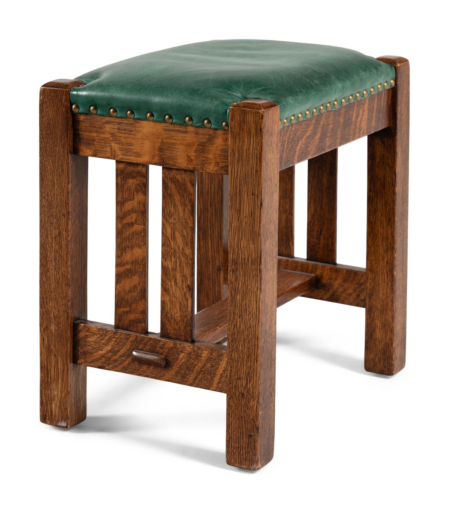 An Arts and Crafts Style Adjustable Lounge Chair and Footstool