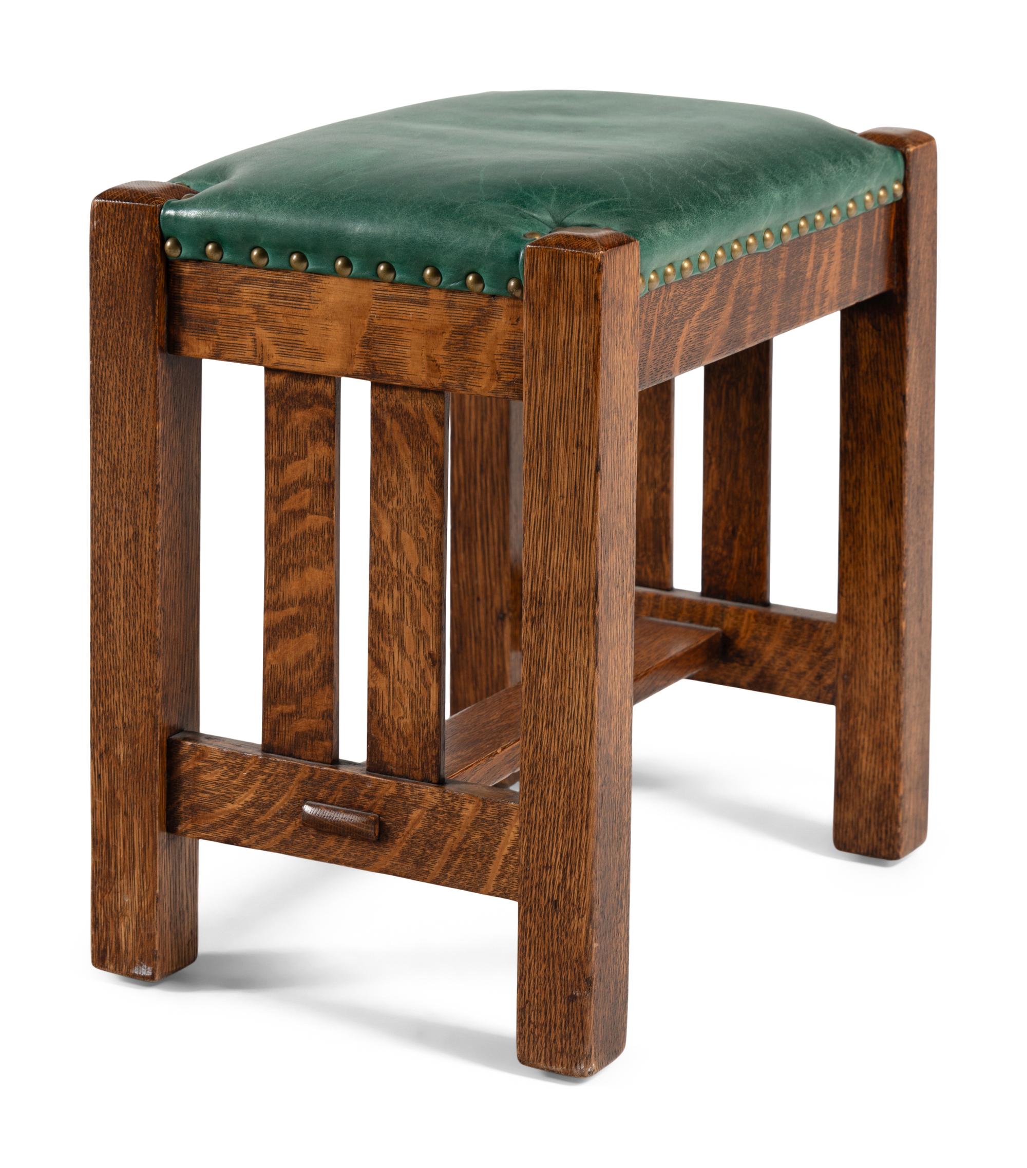 An Arts and Crafts Style Adjustable Lounge Chair and Footstool