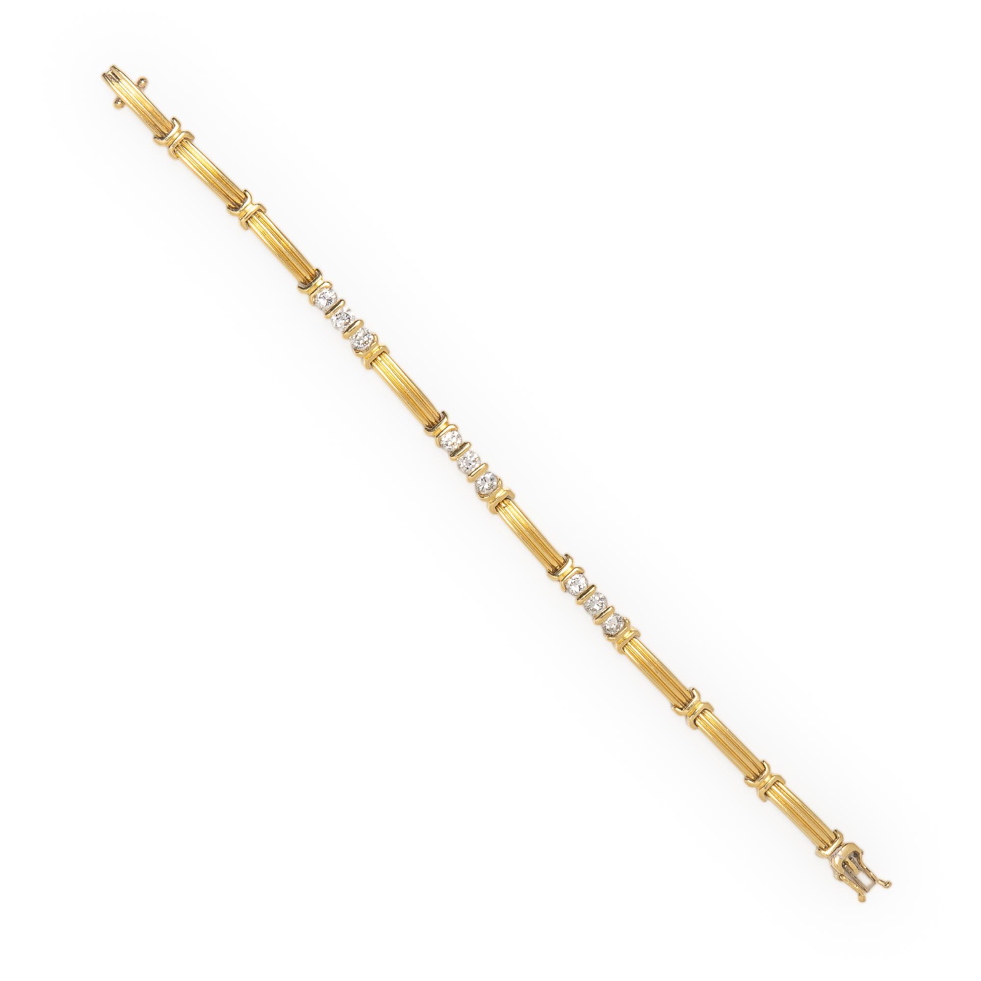 TIFFANY & CO., YELLOW GOLD AND DIAMOND BRACELET