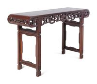 A Rosewood Scroll-End Altar Table