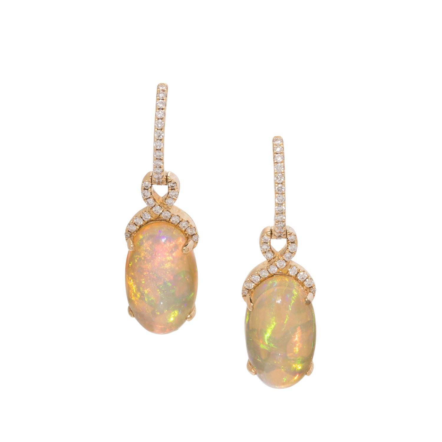 OPAL AND DIAMOND EARRINGS