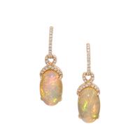 OPAL AND DIAMOND EARRINGS