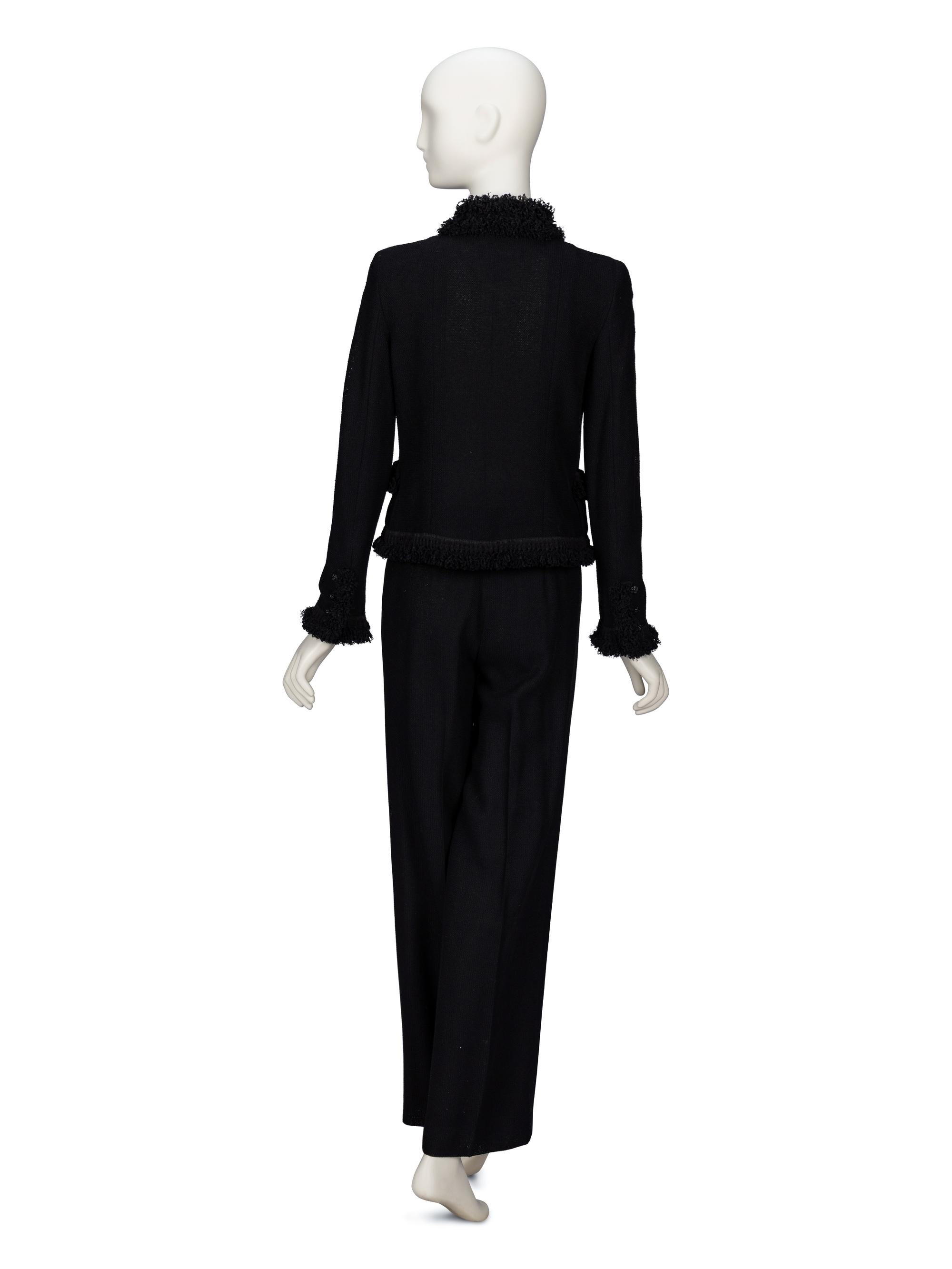 Chanel, Lightweight Black Tweed Pantsuit