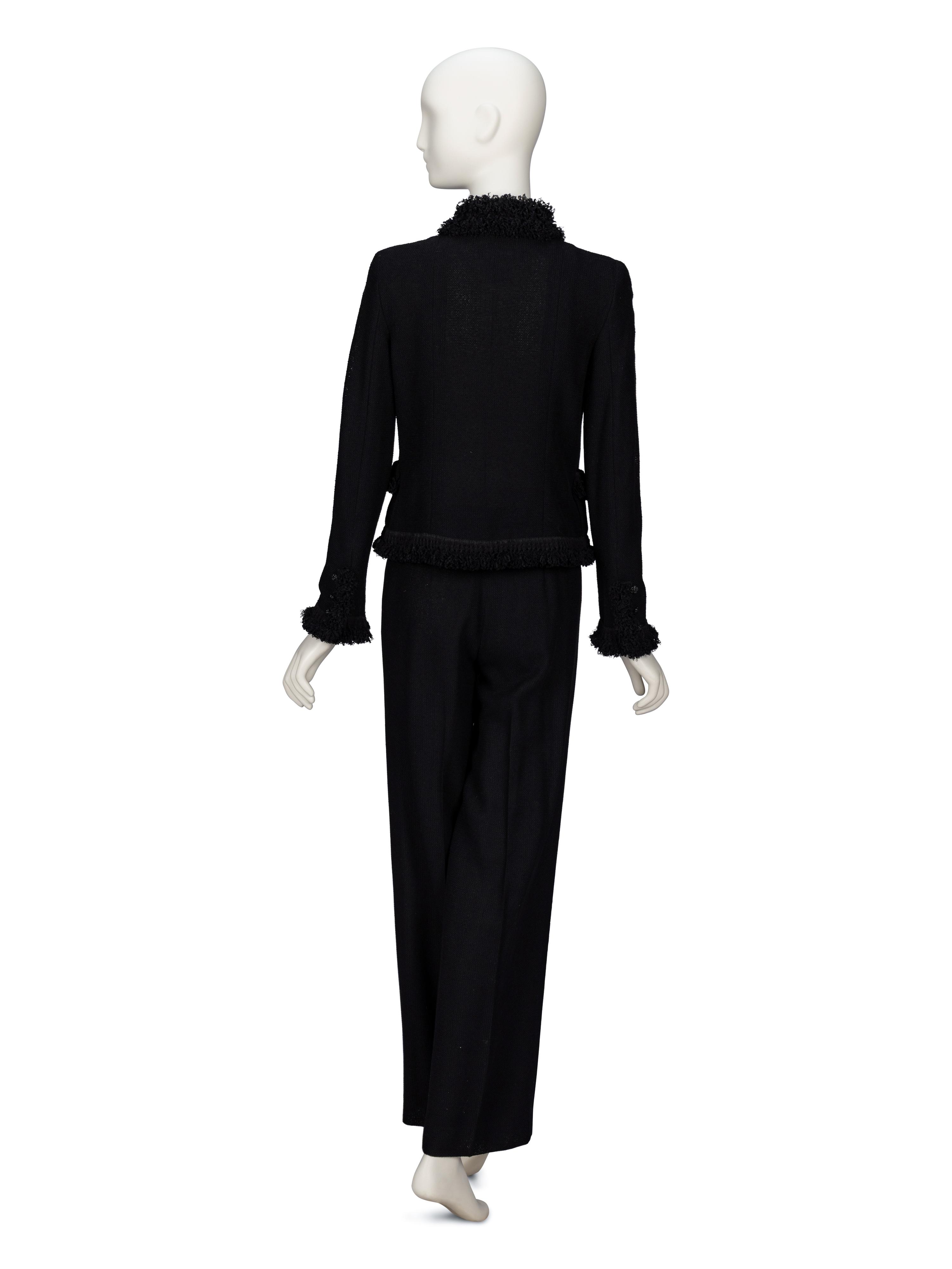 Chanel, Lightweight Black Tweed Pantsuit