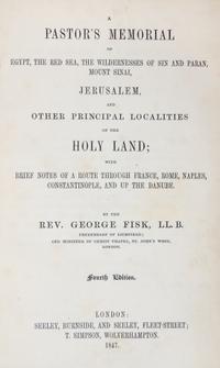 (FORE EDGE PAINTING) FISK, GEORGE, REV. A Pastor's Memorial. London, 1847. With fore edge painting of Venice.