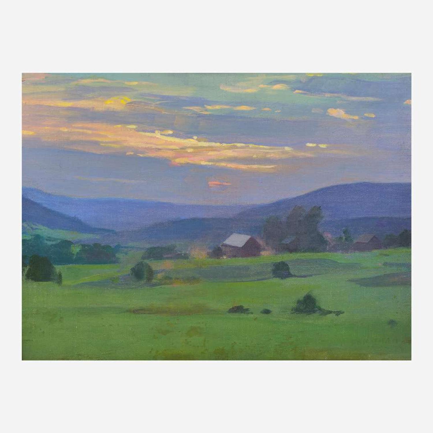 Alexander Farnham (American, B. 1926) Sunset over the Hills; together with Afternoon Reflections