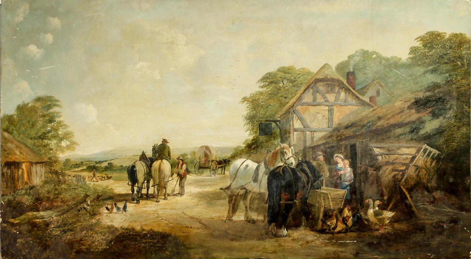 Henry Charles Woollett, (British, 1851-1872), Untitled (Barnyard Scene)