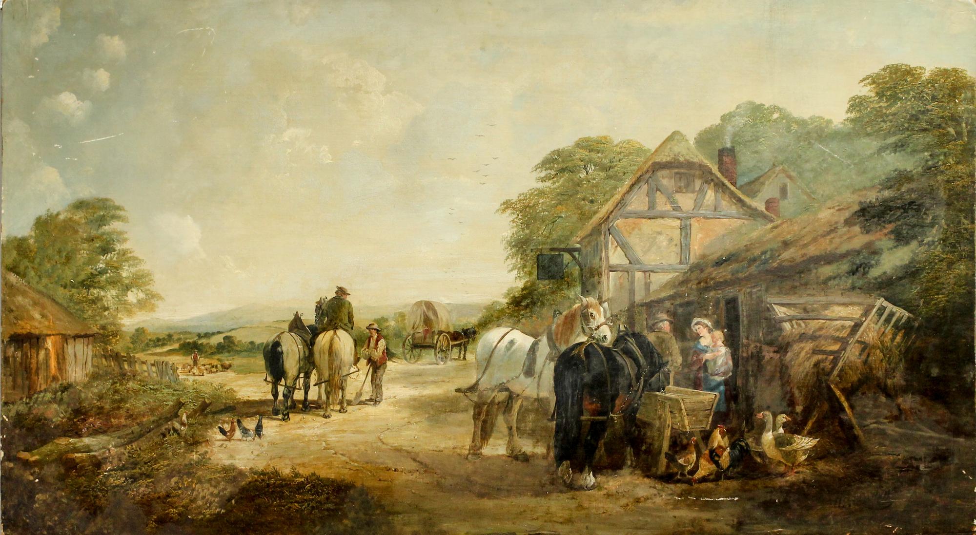 Henry Charles Woollett, (British, 1851-1872), Untitled (Barnyard Scene)