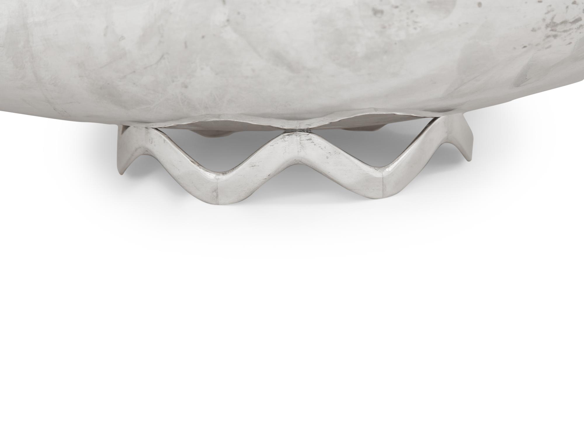 An Italian Silver Modernist Swan-Form Center Bowl