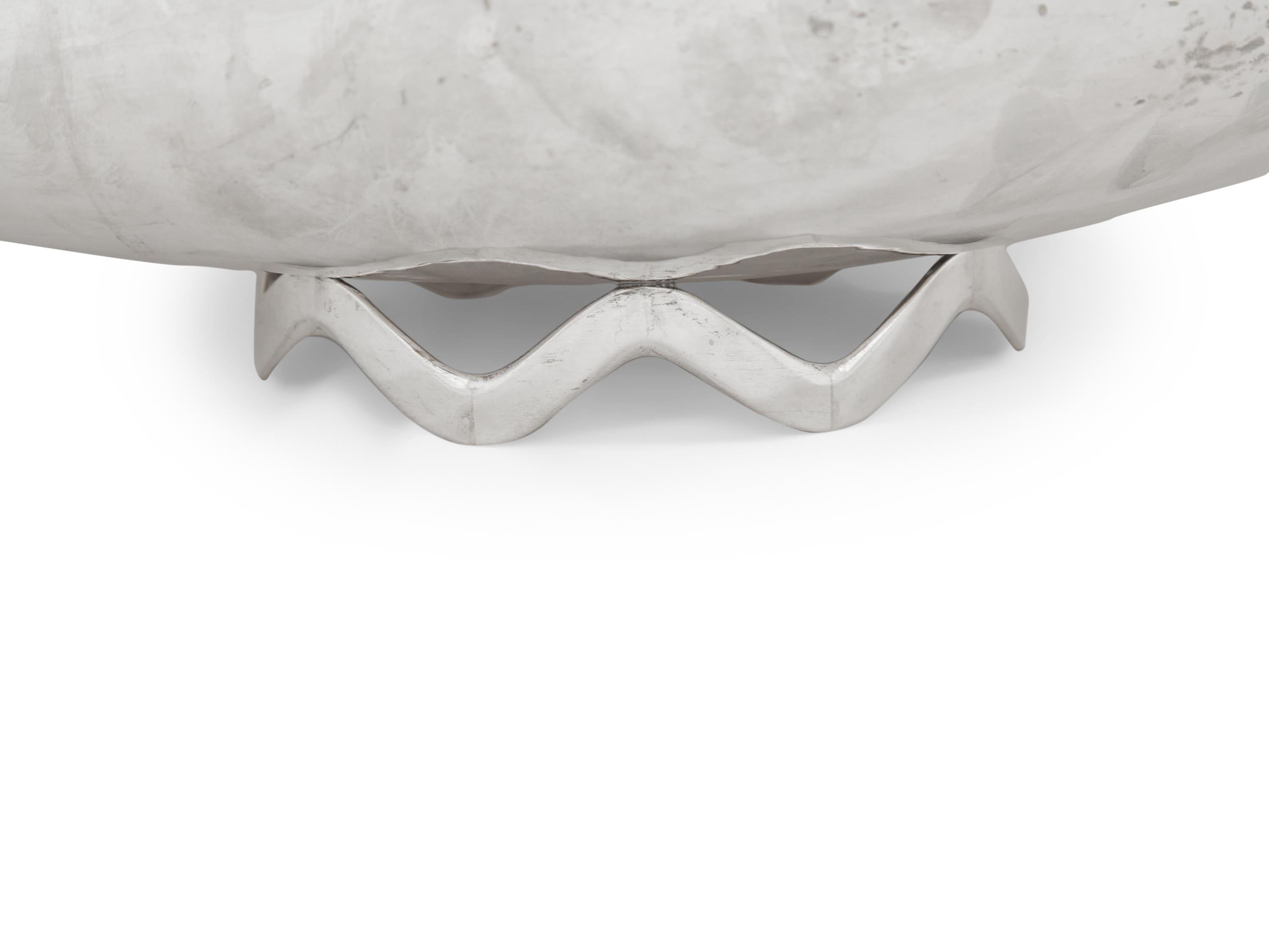An Italian Silver Modernist Swan-Form Center Bowl