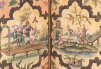A Polychrome Decorated Four-Panel Screen