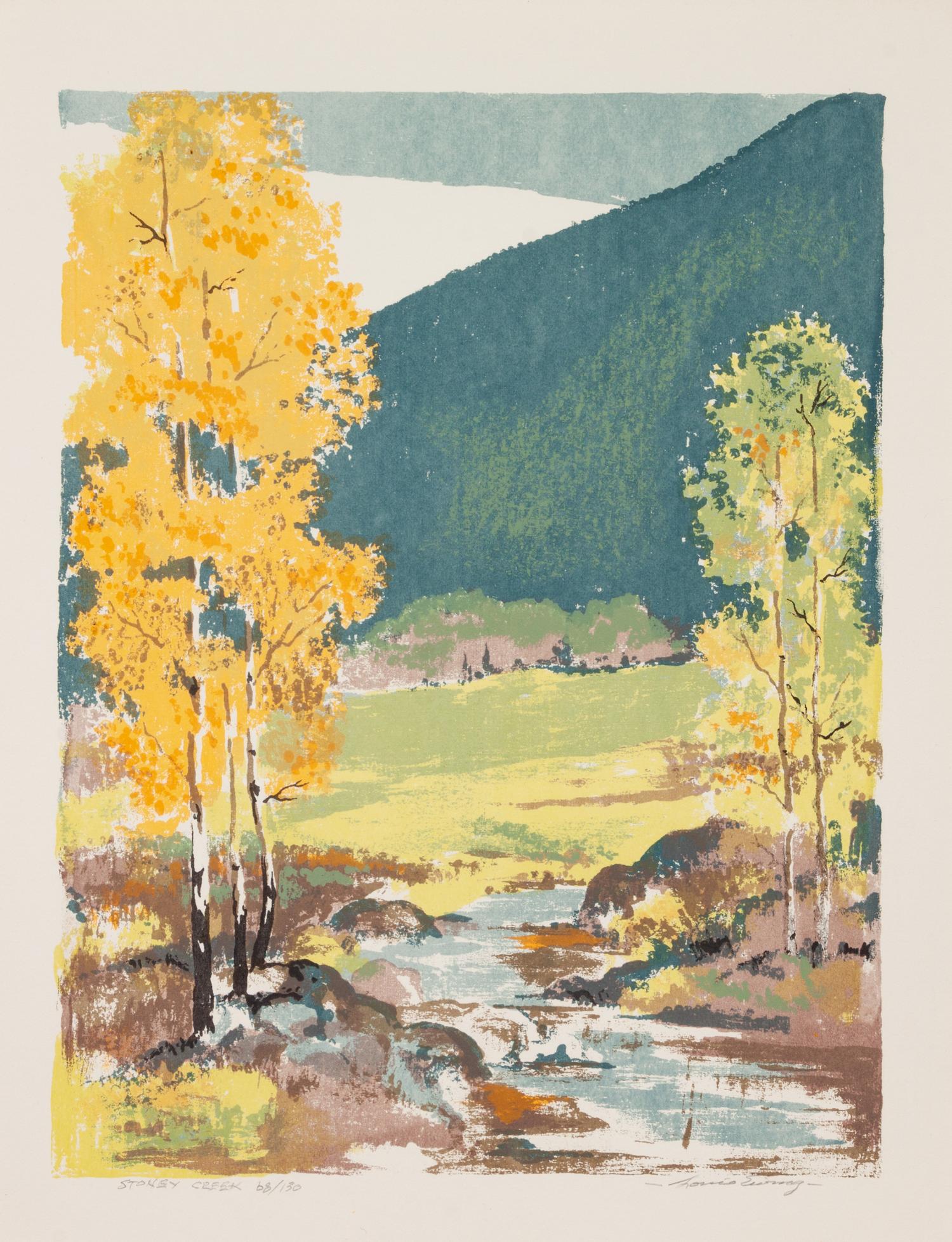 Five Works: October Color , edition 96/130; Lodge Pole Pine , edition 44/125; Apodaca Hill , edition 73/100; Cloud Shadows , edition 77/140; Stoney Creek , edition 68/130