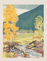 Five Works: October Color , edition 96/130; Lodge Pole Pine , edition 44/125; Apodaca Hill , edition 73/100; Cloud Shadows , edition 77/140; Stoney Creek , edition 68/130