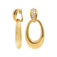 CARTIER, YELLOW GOLD AND DIAMOND CONVERTIBLE CLIP EARRINGS