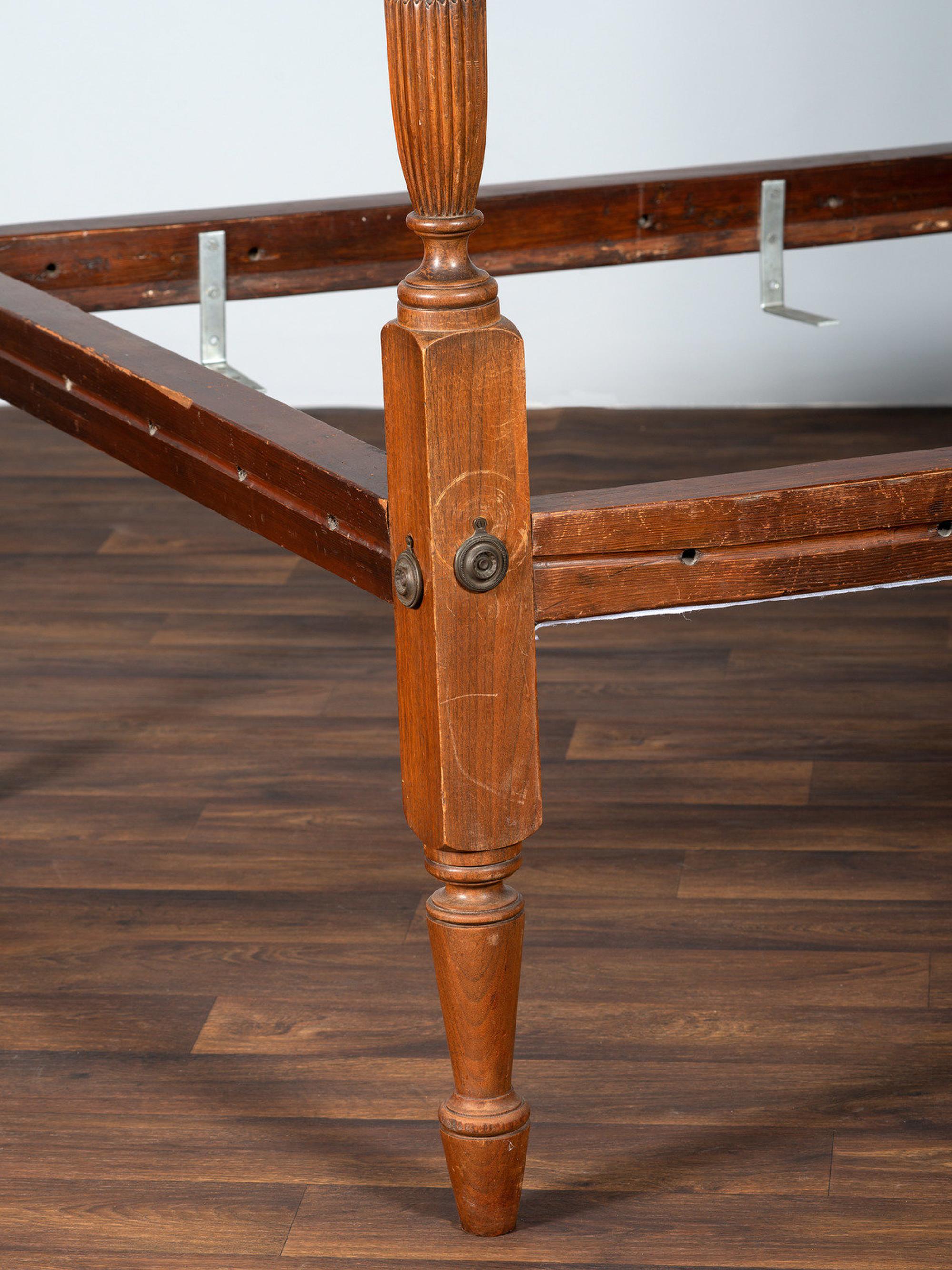 A Federal Carved Walnut Four-Post Tester Bed