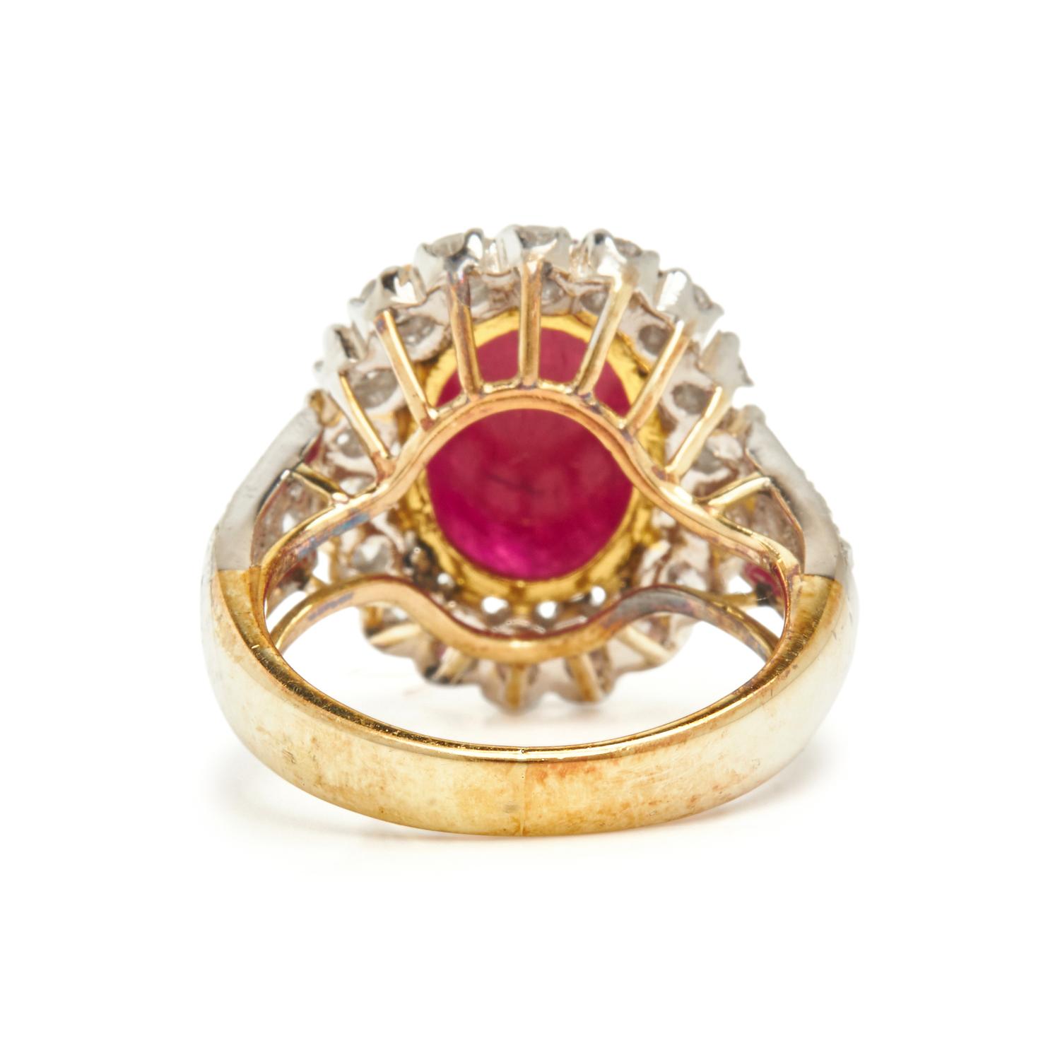 TREATED RUBY AND DIAMOND RING