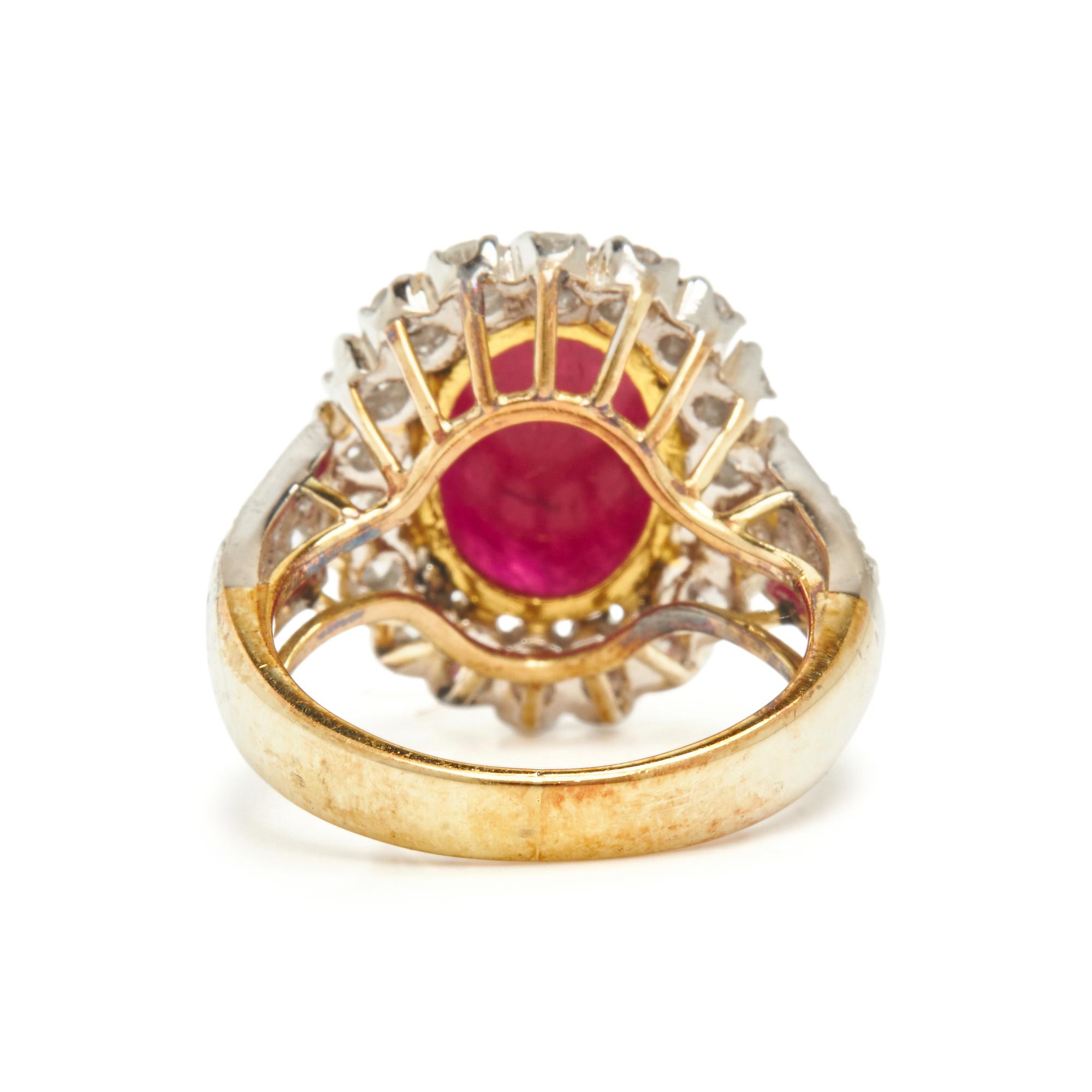 TREATED RUBY AND DIAMOND RING