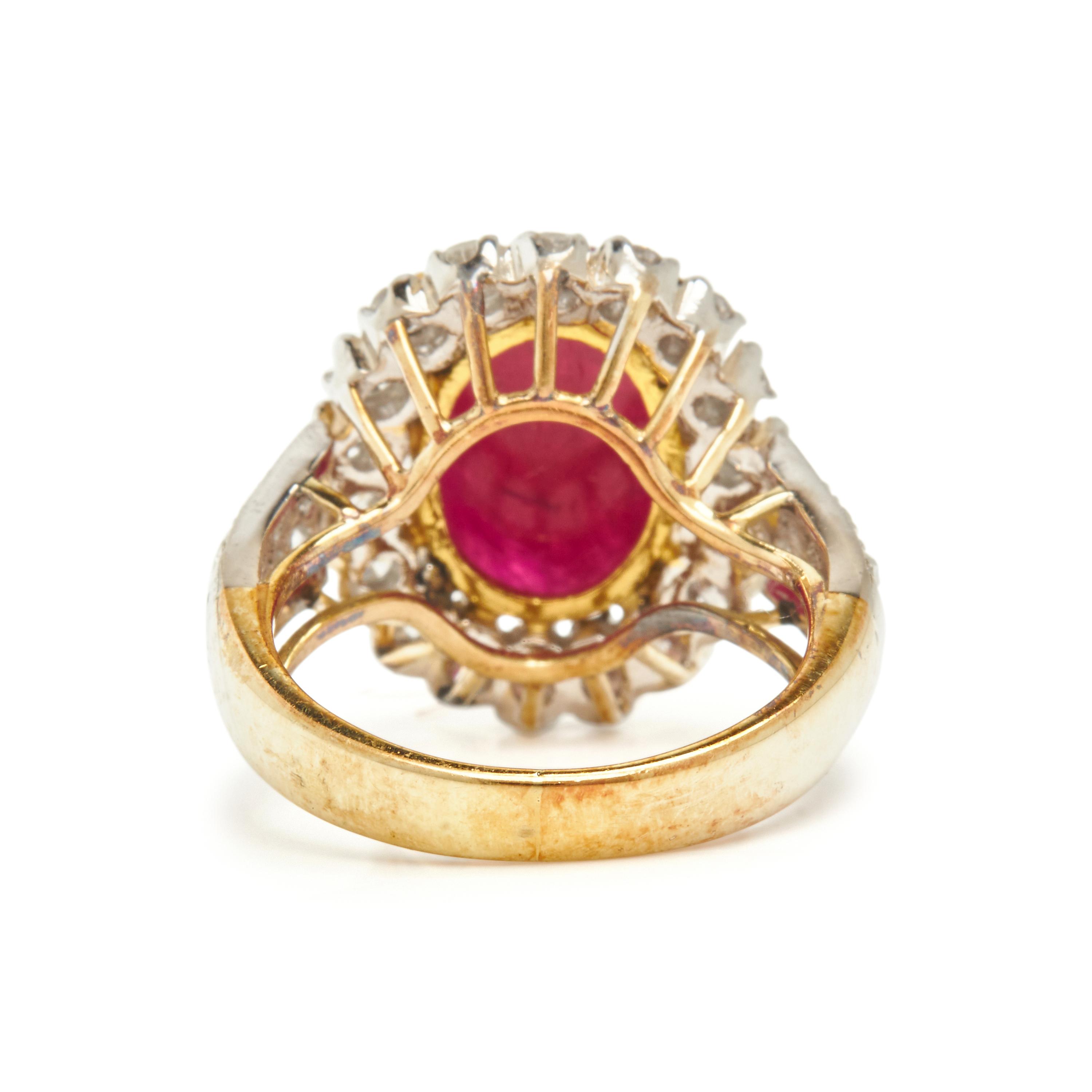 TREATED RUBY AND DIAMOND RING